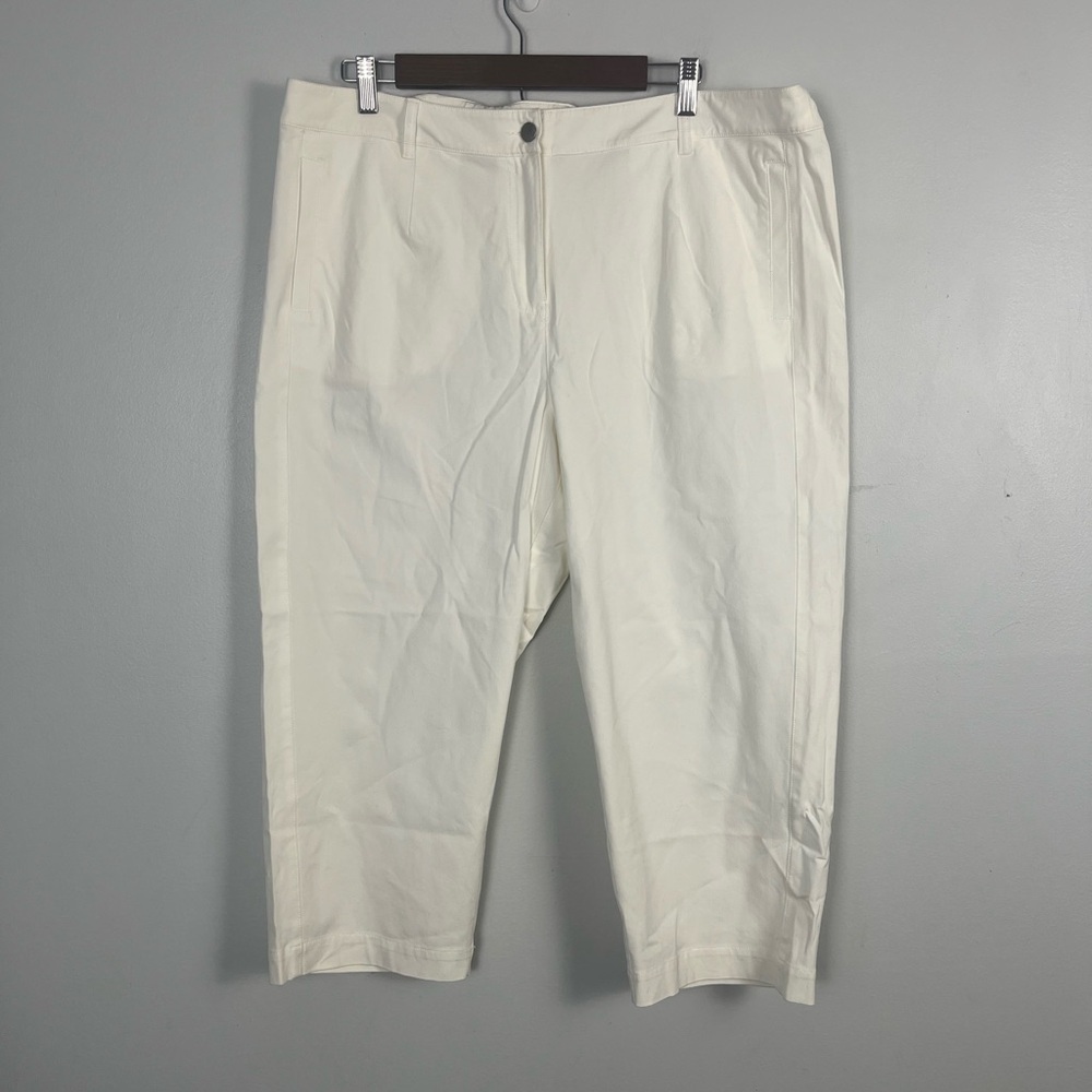 Eileen fisher white crop organic cotton pants size 1X